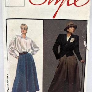 Style 4891 by Alfred Sung Original 1986 Sewing Pattern Misses’ Jacket, Blouse and Skirt Size 8 Uncut FF