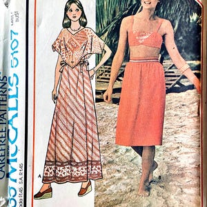 1976 Vintage Poncho, Bra and Skirt Sewing Pattern: McCall's 5107 Size Medium (Uncut)