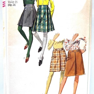 Vintage 60s Set of Skirts Sewing Pattern: Simplicity 6719 - Waist 25 Hip 34” (Uncut)