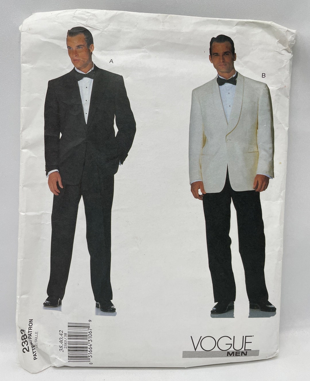 2000s Vogue 2383 Men's Suit Jacket and Pants Sewing Pattern Size 38 40 42  UNCUT - Etsy