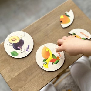 Puzzle, Aktivitätenkartenspiel für Kleinkinder, Montessori-Kleinkindspielzeug, zweiteiliges Puzzle, Lernkarten Kleinkindpuzzle