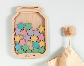 Reward System for Kid's Behavior, Magnetic Star Jar with Tokens, Personalized Reward Jar, Gifts for Kids, Reward Jar with Custom Name