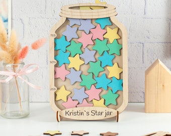 Custom Star Jar with Tokens, Personalized Reward Jar, Gifts for Kids, Reward System for Kid's Behavior, Reward Jar with Custom Name