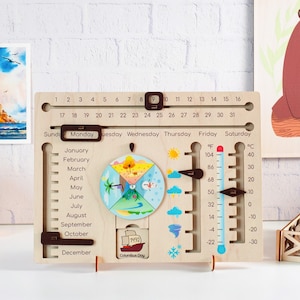 Montessori calendar for kids, Wooden calendar, Toddler calendar, Gift for kids, Waldorf calendar, Perpetual calendar, Educational toys