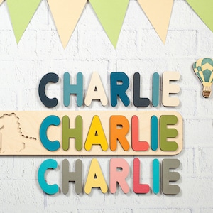 Personalized Name Sign Puzzle With Pegs, Gifts Ideas for Toddlers, Baby Shower Gift, Wooden Toddler Toys, First Birthday Girl and Boy Gifts