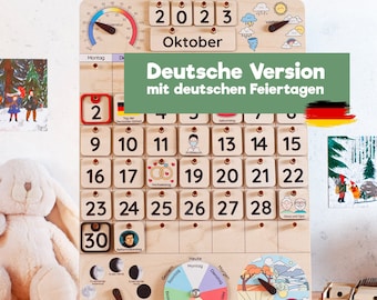 Toddler calendar, Montessori calendar, Wooden perpetual calendar, Kids calendar, Birthday gifts, Classroom decor, Homeschool calendar