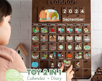Personalisierter Montessori-Kalender, Aufgabenplan,Tagesablauf für Kleinkinder, Adventskalender, Kalender mit Tagebuch, Geschenke für Kinder