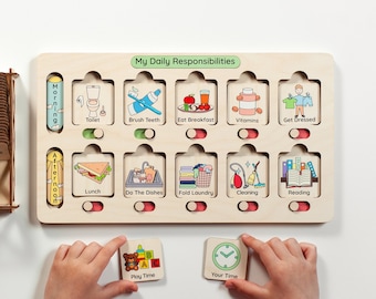 Chore Chart for Kids, Daily Routine, Toddler Routine Chart, Editable Visual Schedule, Visual Routine Chart with Cards, Gift Idea for Kids