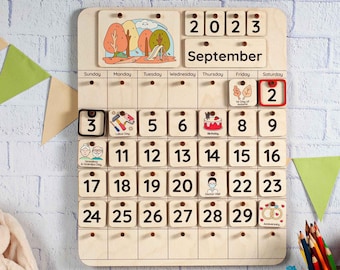 Montessori calendar, Advent calendar for kids, Perpetual calendar, Kids Calendar, Kids toy, Educatinal calendar, Toddler calendar