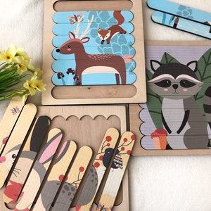 Gifts for kids, Animal Puzzle, Kids Wood Puzzles, Montessori Toy, Kids Gifts, Woodland Animals, Toddler gift, Toddler toys, Toddler puzzles