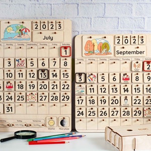 Montessori calendar, Kids Calendar, Preschool Calendar, Advent calendar, Kids Desk Calendar, Kids learning toys, Toddler calendar