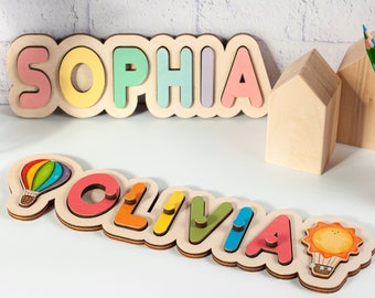 Wooden Name Puzzle with Pegs, New Christmas Gifts, Baby Shower gift, Custom Baby Shower Gift, Baby Girl Gift, Personalized Baby Puzzle