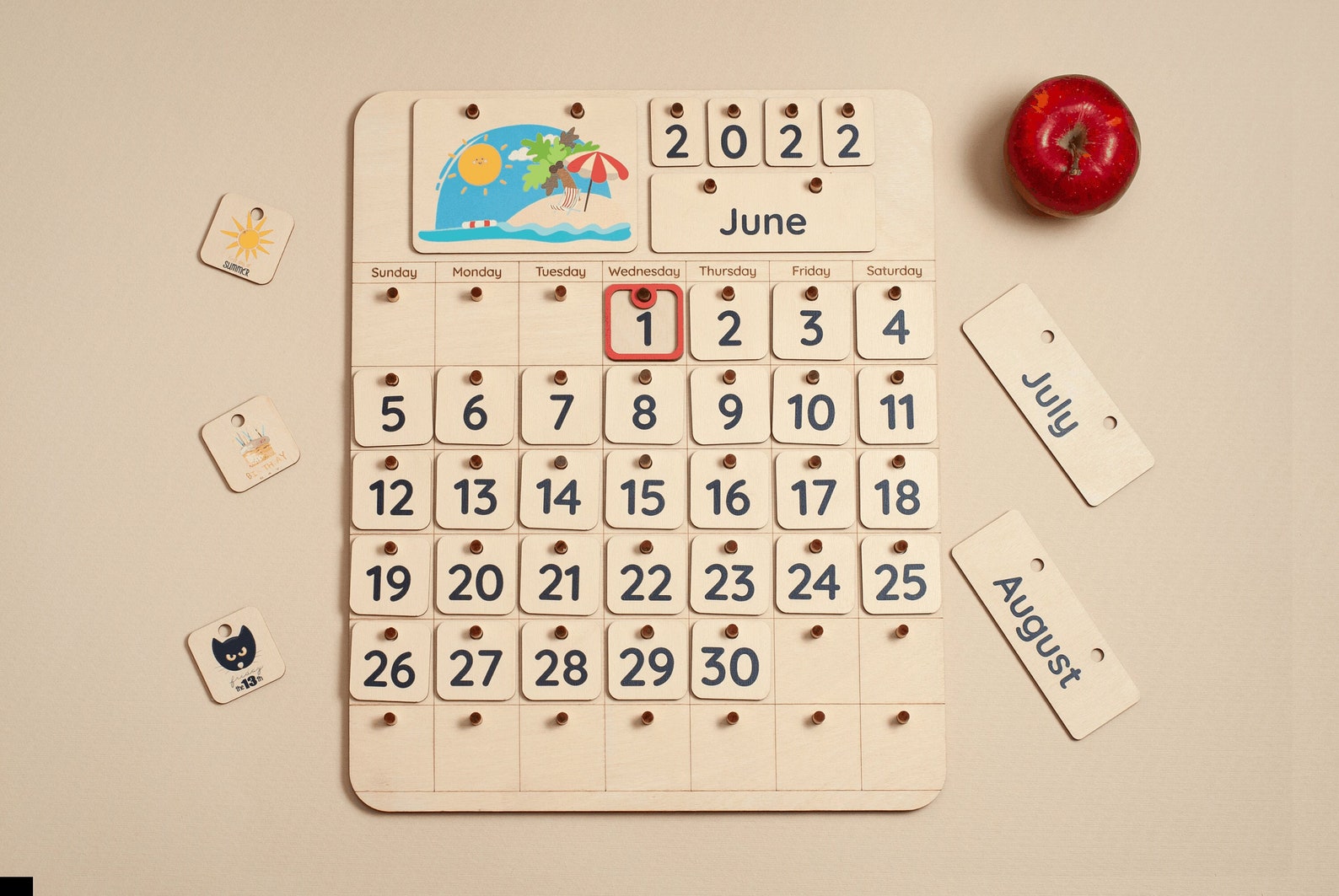 Montessori Calendar Advent Calendar Montessori Toys Etsy