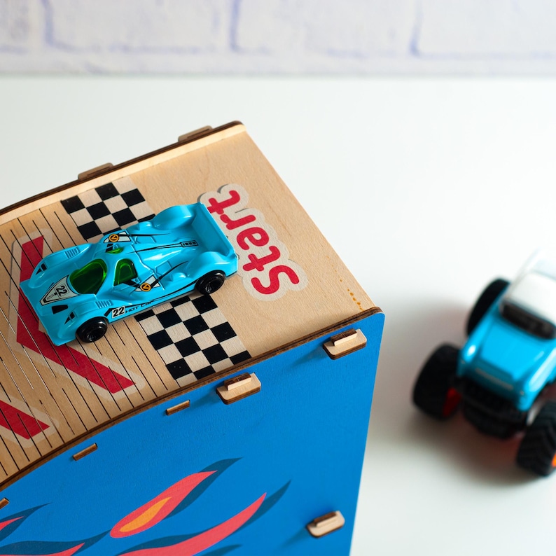 Personalized Jump Ramp for Toys Cars, Cars Parking Garage, Name Toys