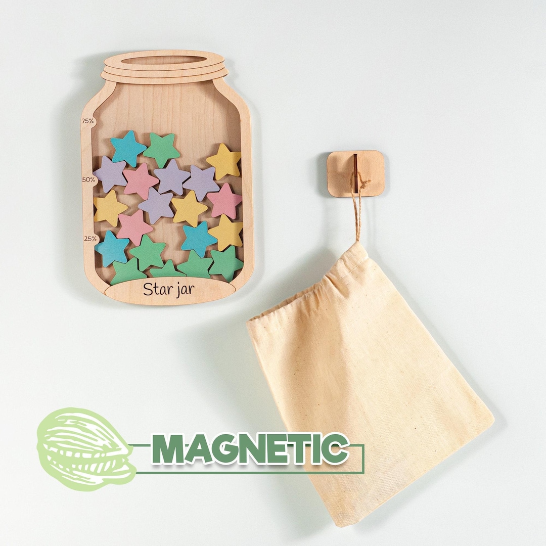 Reward System for Kid's Behavior, Magnetic Star Jar With Tokens ...