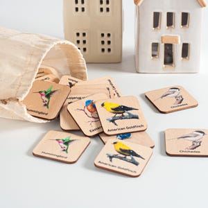 Cadeau pour enfants, Jouets oiseaux, Jeu de mémoire en bois, Cartes oiseaux assortis, Jouets d'apprentissage pour tout-petits, Jouets pour tout-petits, Jouets éducatifs, Jouets en bois pour enfants