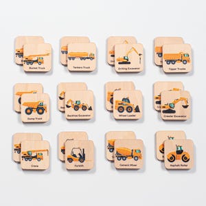 Passende Flash Cars Karten, Geschenk für Kleinkinder, Montessori Bau-LKW Auto, Memory-Spiel, Homeschool Kindergarten Vorschulaktivität
