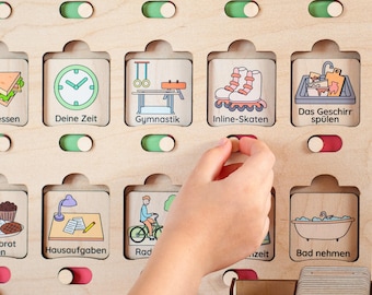 Montessori-schema met kalender, checklist voor taken voor kinderen, cadeau voor 5 jaar oud