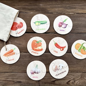 Juego de correspondencias para niños pequeños, tarjetas didácticas para aprender frutas y verduras, juguetes Montessori, juguetes de desarrollo, juegos de simulación, actividades preescolares