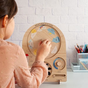 Weather Machine Toy Weather Station Busy Board, Learning Meteorologist Toys, Montessori ...