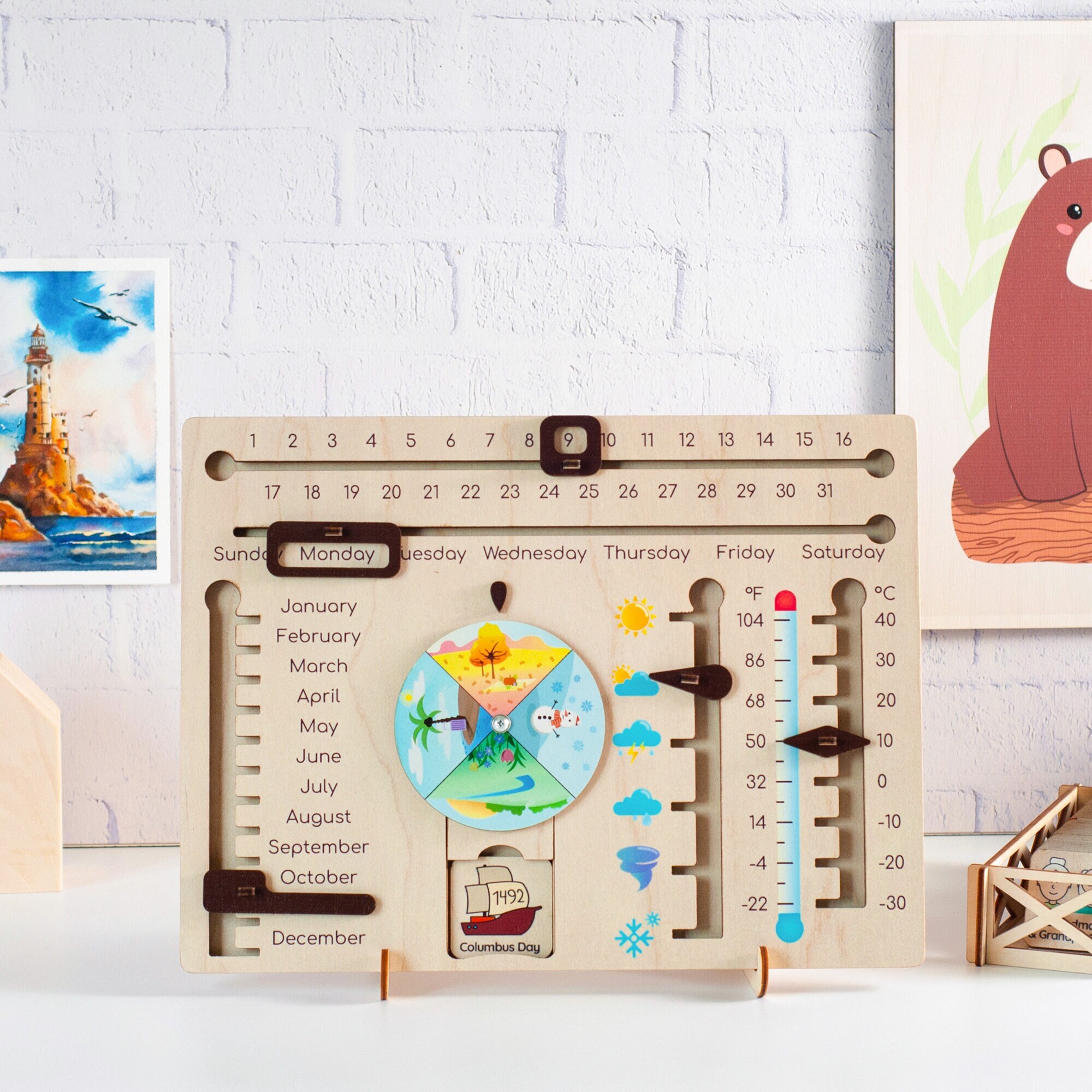 Montessori Calendar for Kids, Wooden Calendar, Toddler Calendar, Gift for  Kids, Waldorf Calendar, Perpetual Calendar, Educational Toys - Etsy