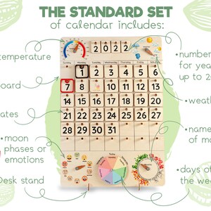 Montessori Calendar Wooden Calendar for Toddlers Gifts for - Etsy