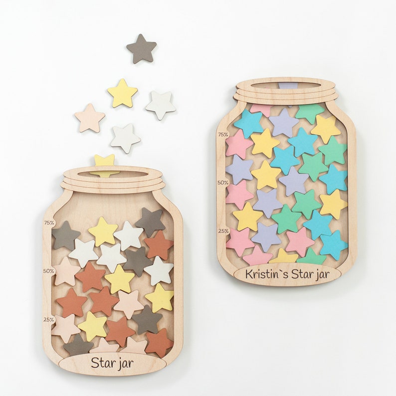 Custom Star Jar with Tokens, Personalized Reward Jar, Gifts for Kids, Reward System for Kid's Behavior, Reward Jar with Custom Name image 2