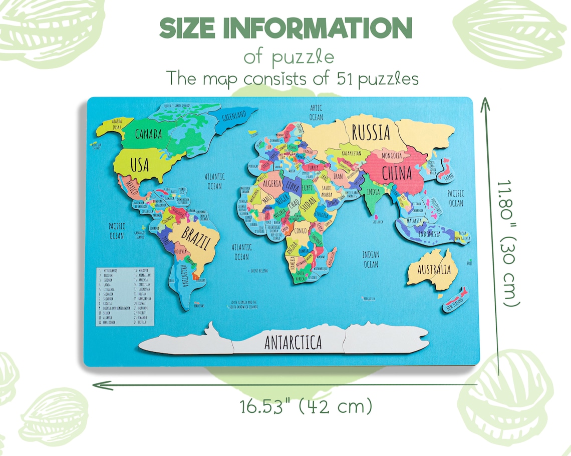 Kids World Map Puzzles for Kids Educational Toy Montessori - Etsy
