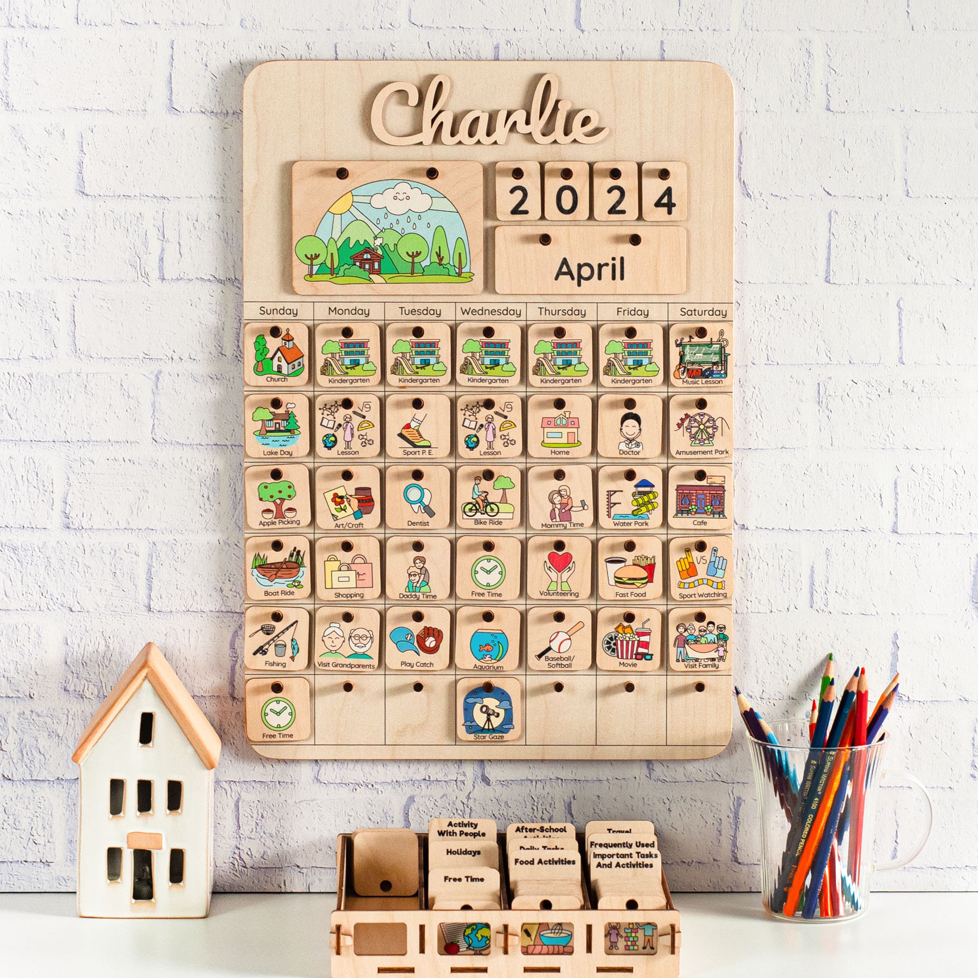 custom-name-montessori-calendar-chore-chart-for-kids-daily-routine-for-toddler-advent-calendar-calendar-with-diary-gifts-for-kids-etsy