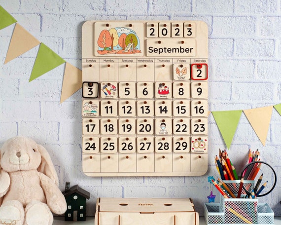 Calendario Montessori, Calendario dell'Avvento per bambini, Calendario  perpetuo, Calendario per bambini, Giocattolo per bambini, Calendario  educativo, Calendario per bambini -  Italia
