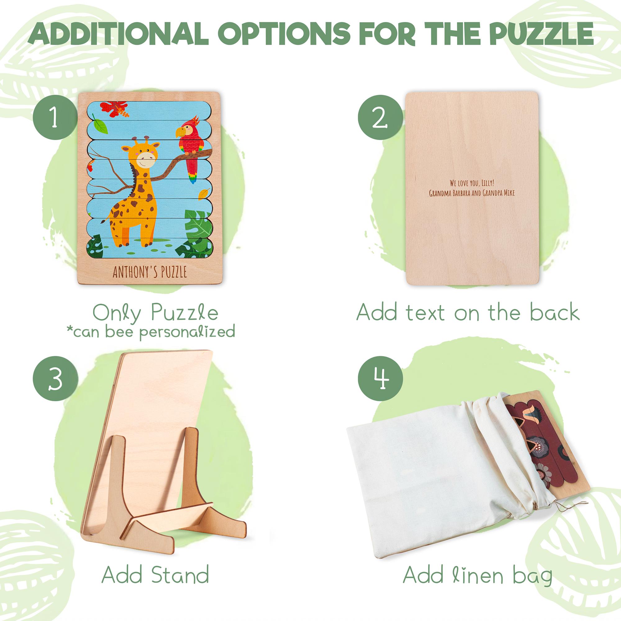 Wooden Animals Matching Stick Puzzle, Montessori Wooden Kids Toys ...