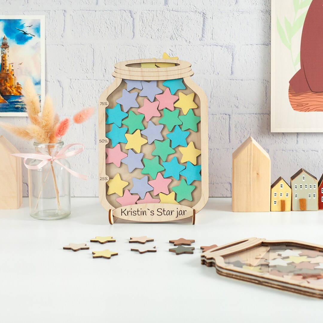 Custom Star Jar With Tokens, Personalized Reward Jar, Gifts for Kids ...
