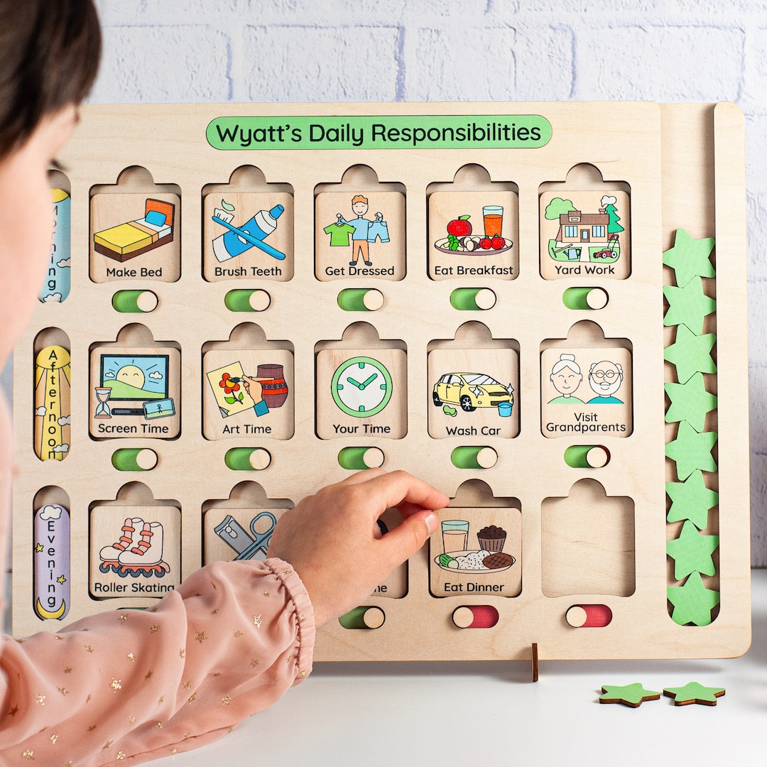 Ic Toy Routine Chore Chart for Kids, Montessori Toy, Toddler Routine Chart, Homeschool ...