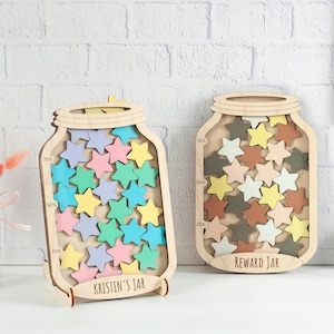 Reward Jar Magnetic for Kids, Reward Chart with Tokens, Potty Training, Jar with Custom Name, Behavior Responsibility, Gifts for Kids