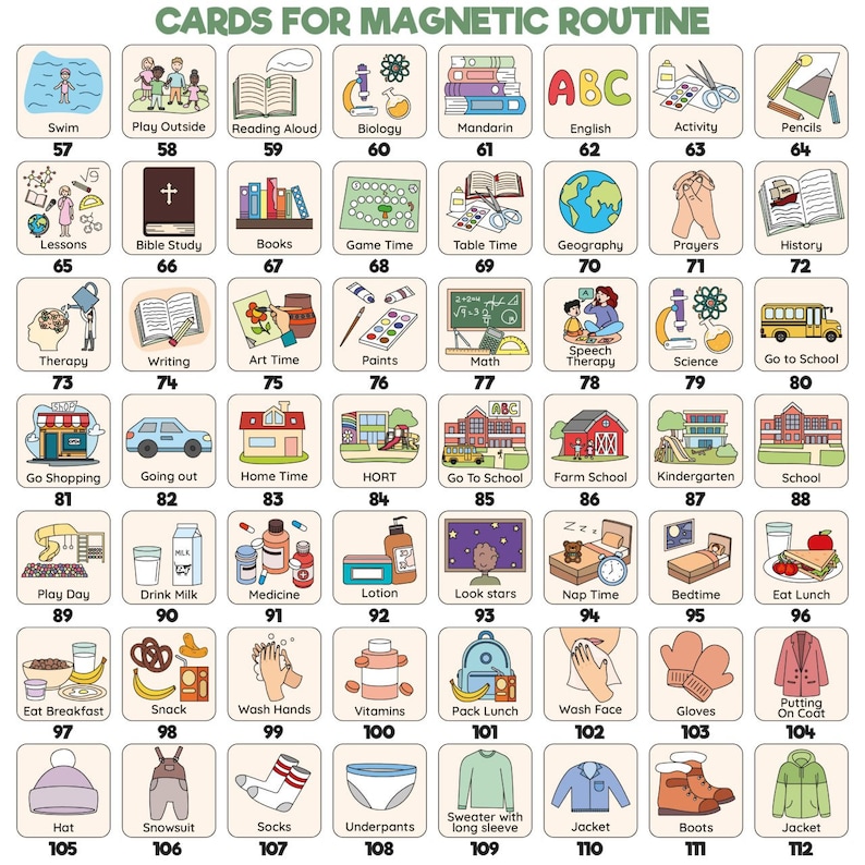 Outside Routine Card Additional Cards for Routine - Etsy Australia