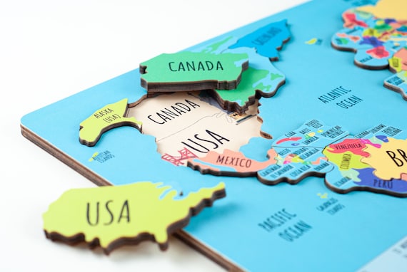 World Map Puzzle for Kids