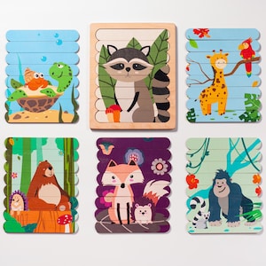 Toddler Toys, Animal Toys, Gifts for Kids, Wooden Puzzle, Puzzle for Kids, Animal Puzzle, Montessori Toys 2 Year Old, Catholic Toddler Gifts