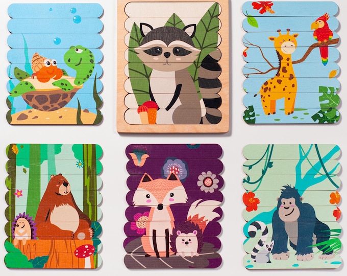 Toddler Toys, Animal Toys, Gifts for Kids, Wooden Puzzle, Puzzle for Kids, Animal Puzzle, Montessori Toys 3 Year Old, Catholic Toddler Gifts