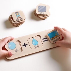 Educatieve flitskaarten, houten speelgoed, montessorispeelgoed, ontwikkelingspuzzel, cadeaus voor peuter, bijpassende puzzel, Waldorf speelgoed, baby fidget cadeau