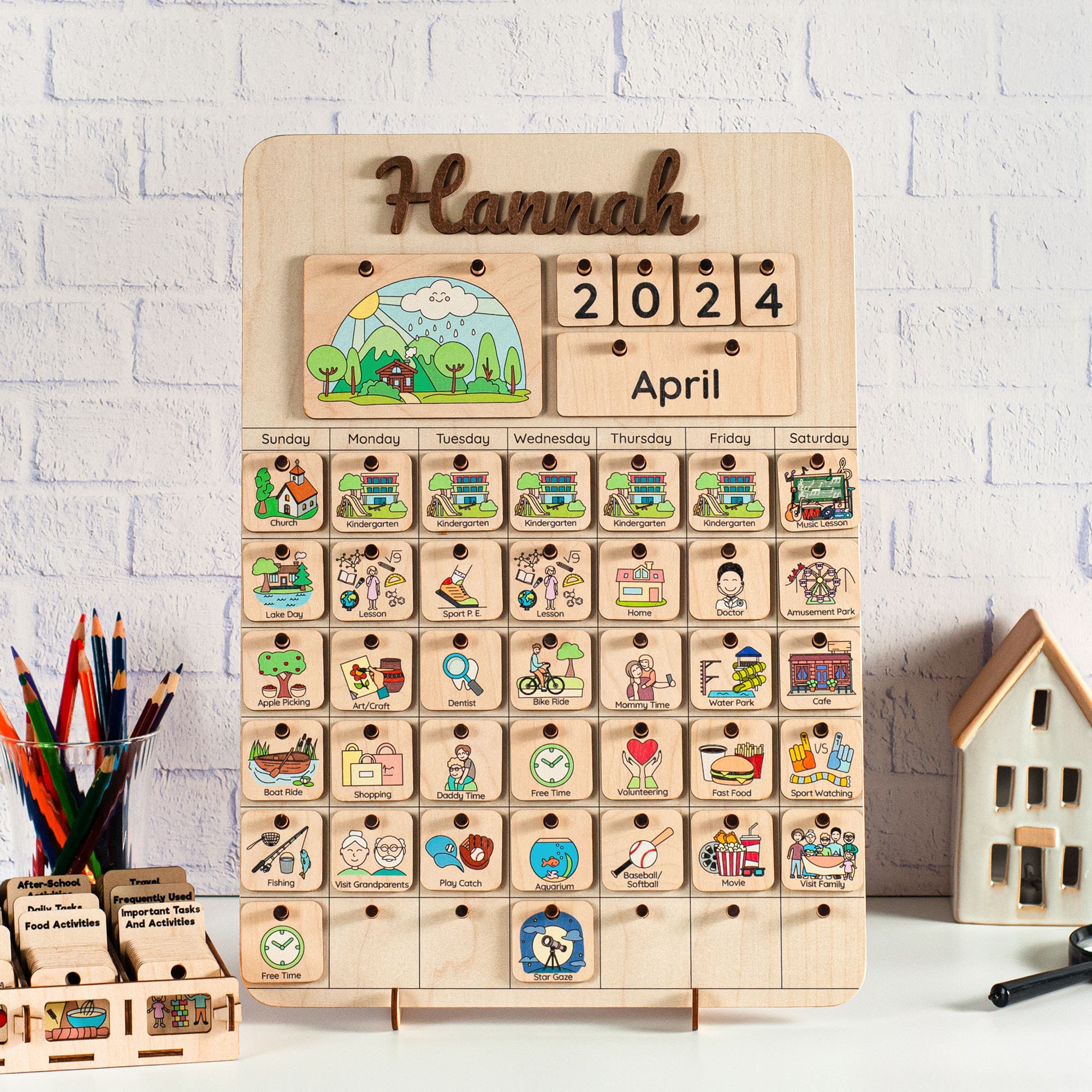 custom-name-montessori-calendar-chore-chart-for-kids-daily-routine-for-toddler-advent-calendar-calendar-with-diary-gifts-for-kids-etsy