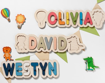 Personalized baby puzzle, Wooden name puzzle, Baby nursery decor, 2 year old gift, Gift for toddler, Custom name puzzle, Baby birthday gift
