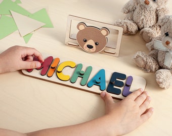 Custom Baby Name Puzzle, Montessori Wooden Name Puzzle for Toddlers, Personalized Birthday Gift, Baby Shower Gift, Toddler Toys Name Puzzle