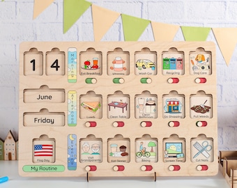 Chore chart for kids, Montessori Calendar, Kids routine chart, Toddler chart, Homeschool planner, Visual schedule, Responsibility chart