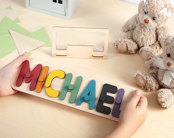 Personalized Wooden Name Puzzle, Montessori Toy, Toddler Learning, For Toddlers 3 Years