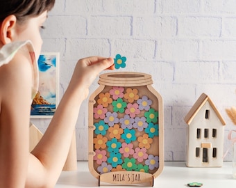 Kids Reward Jar with Custom Name, Personalized Reward Jar, Reward Jar with Tokens, Reward System for Kids Behavior, Gift for Toddler