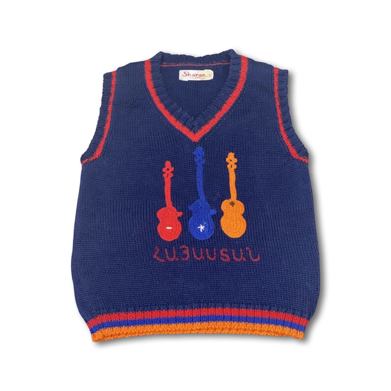 SHARAN Handmade in Armenian Baby boys toddler Knit Vest