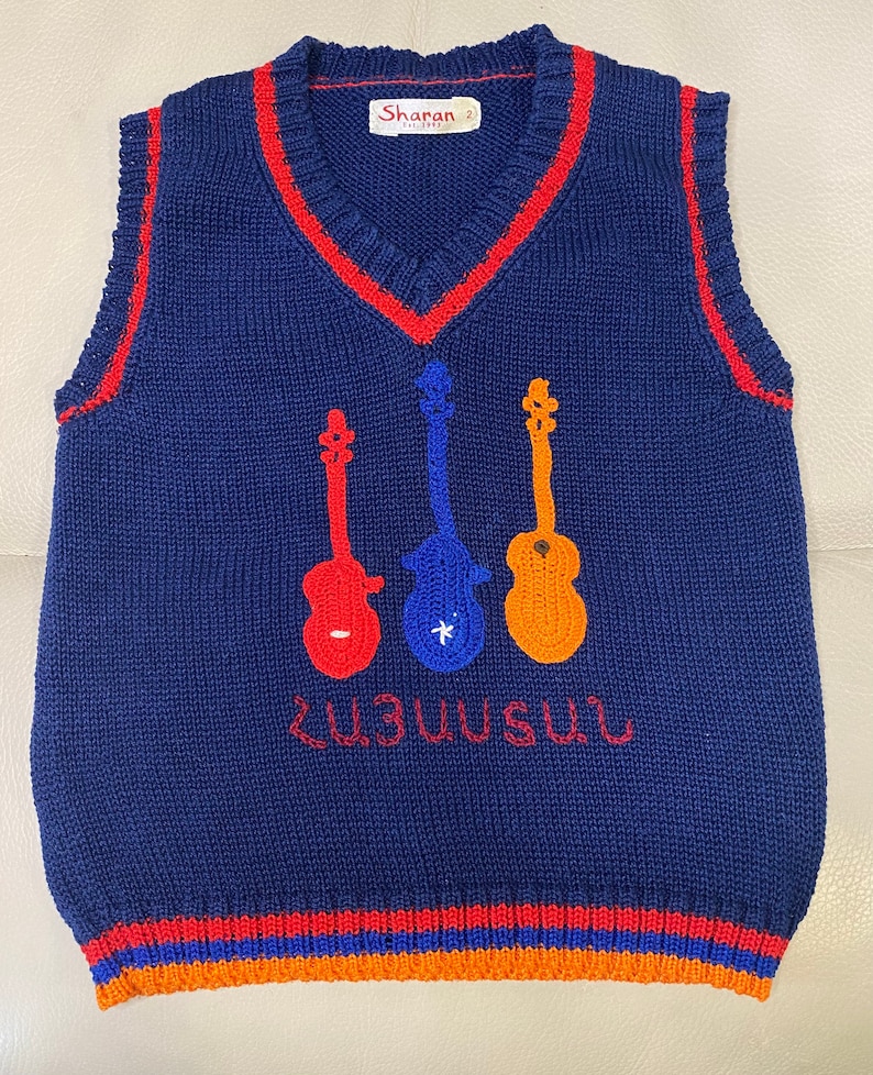 SHARAN Handmade in Armenian Baby boys toddler Knit Vest