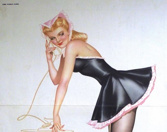 Alberto Vargas - Varga Girl - Long-Distance Love - Playboy Magazine - Pin-Up Art - February 1945