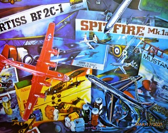 Vintage 1980s oversized postcard - Spitfire - by Audrey Flack