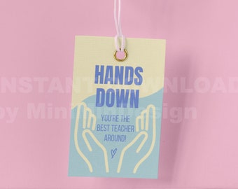 Etiqueta de regalo de agradecimiento al maestro, letrero "Sin duda eres el mejor maestro", envoltura de regalo de loción / desinfectante para manos, descarga instantánea